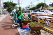 여수시 미평동 새마을부녀회, 승강장 화분 ‘가을꽃 단장’