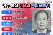 여수시, 지역 출신 ‘이달의 독립운동가’ 선정 홍보